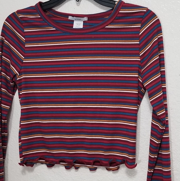 Stripped Long Sleeve  Top - Picture 1 of 4